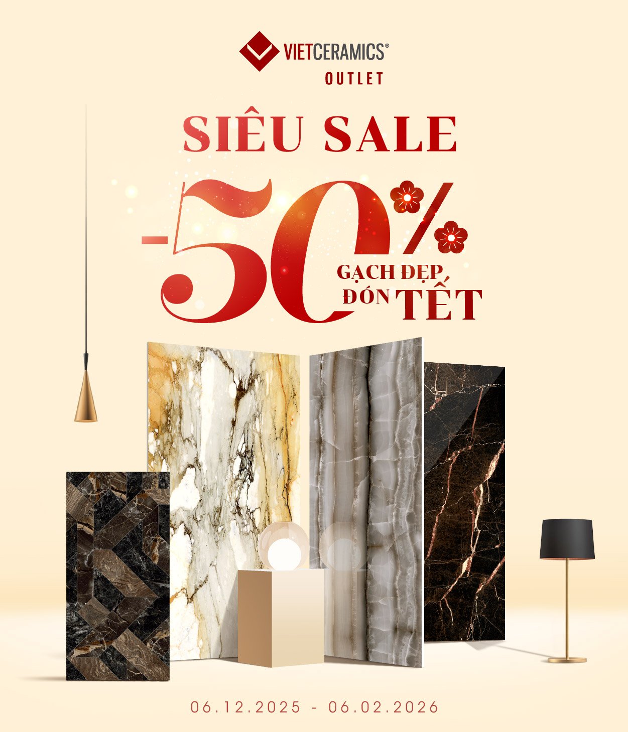 OUTLET SIÊU SALE 50% - GẠCH ĐẸP ĐÓN TẾT