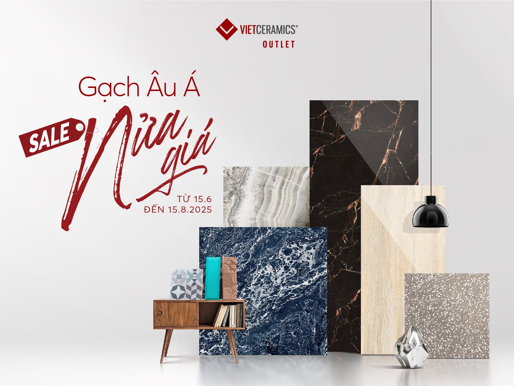 GẠCH NHẬP KHẨU CHÂU ÂU - Á, SALE NỬA GIÁ TẠI VIETCERAMICS OUTLET