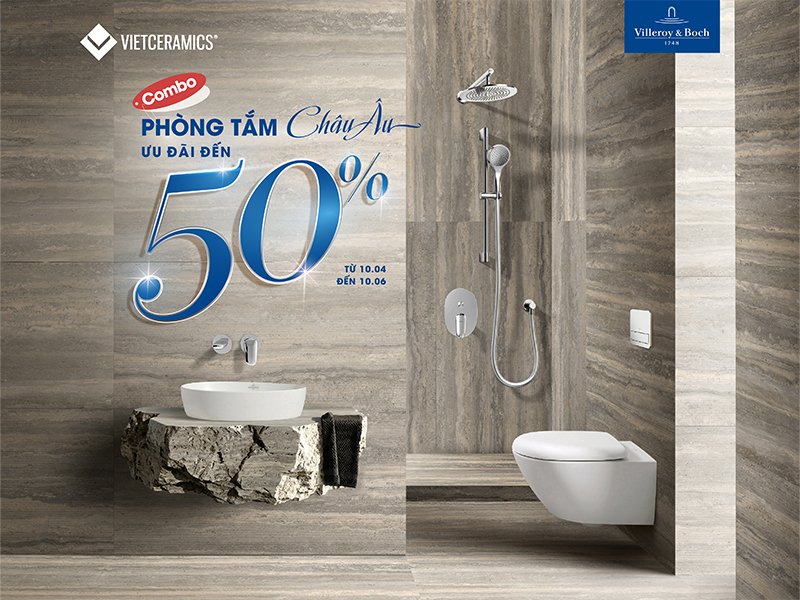 Combo phòng tắm Châu Âu ưu đãi đến 50%