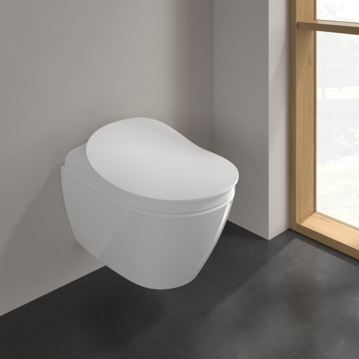 Villeroy & Boch Subway 2.0 Washdown toilet, rimless, wall-mounted, with DirectFlush, White Alpin CeramicPlus 5614R5R1P
