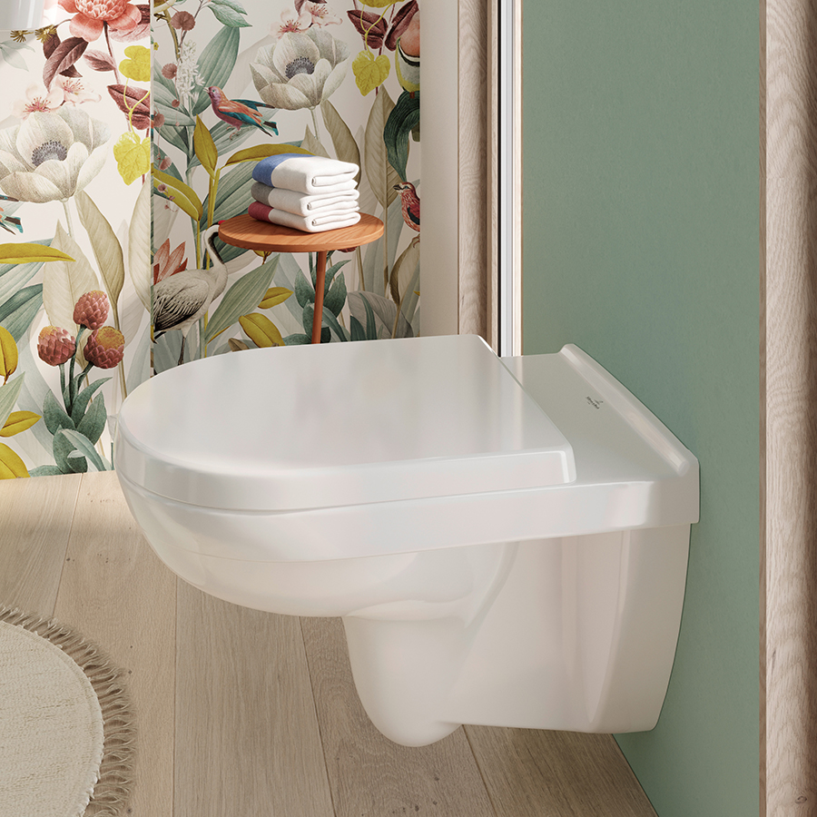Villeroy & Boch O.novo Toilet seat and cover, with automatic lowering mechanism (SoftClosing), with removable seat (QuickRelease), White Alpin 9M38S101