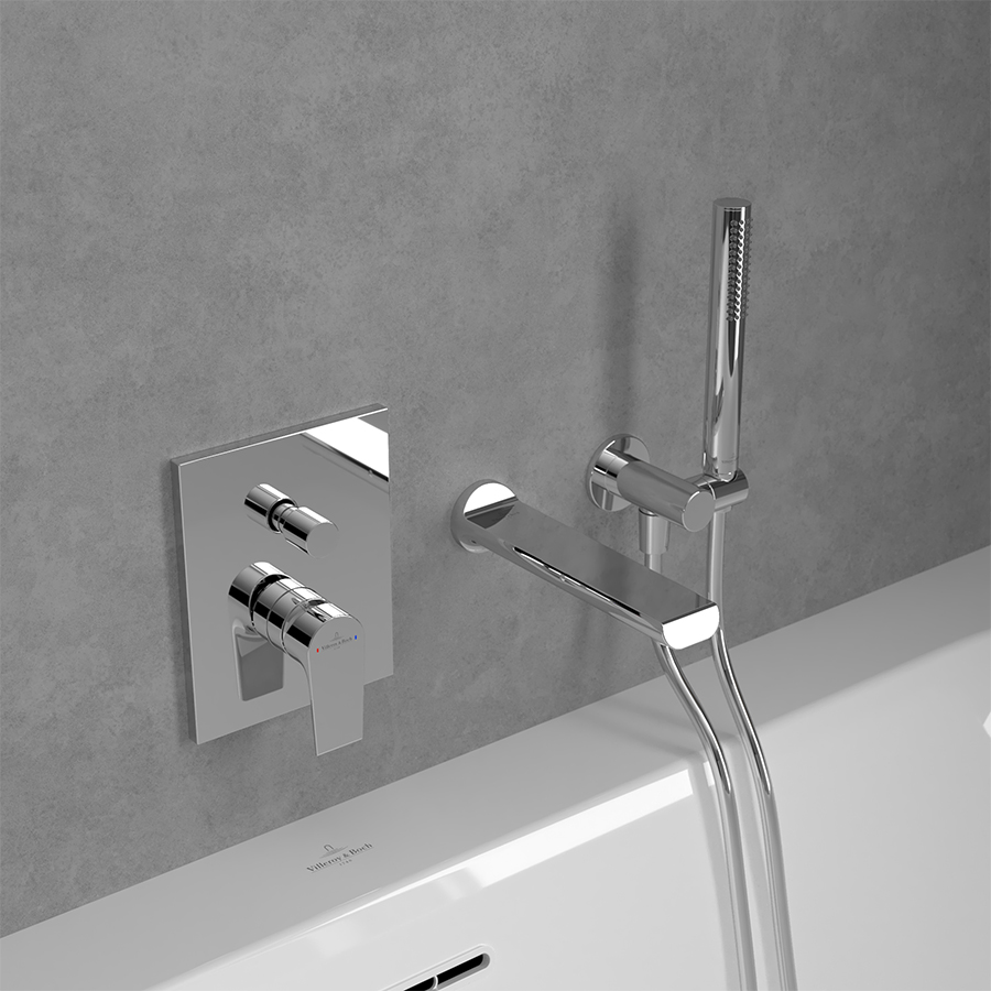Mặt nạ điều khiển sen tắm hai chức năng gắn tường Villeroy & Boch Liberty TVS10700500061