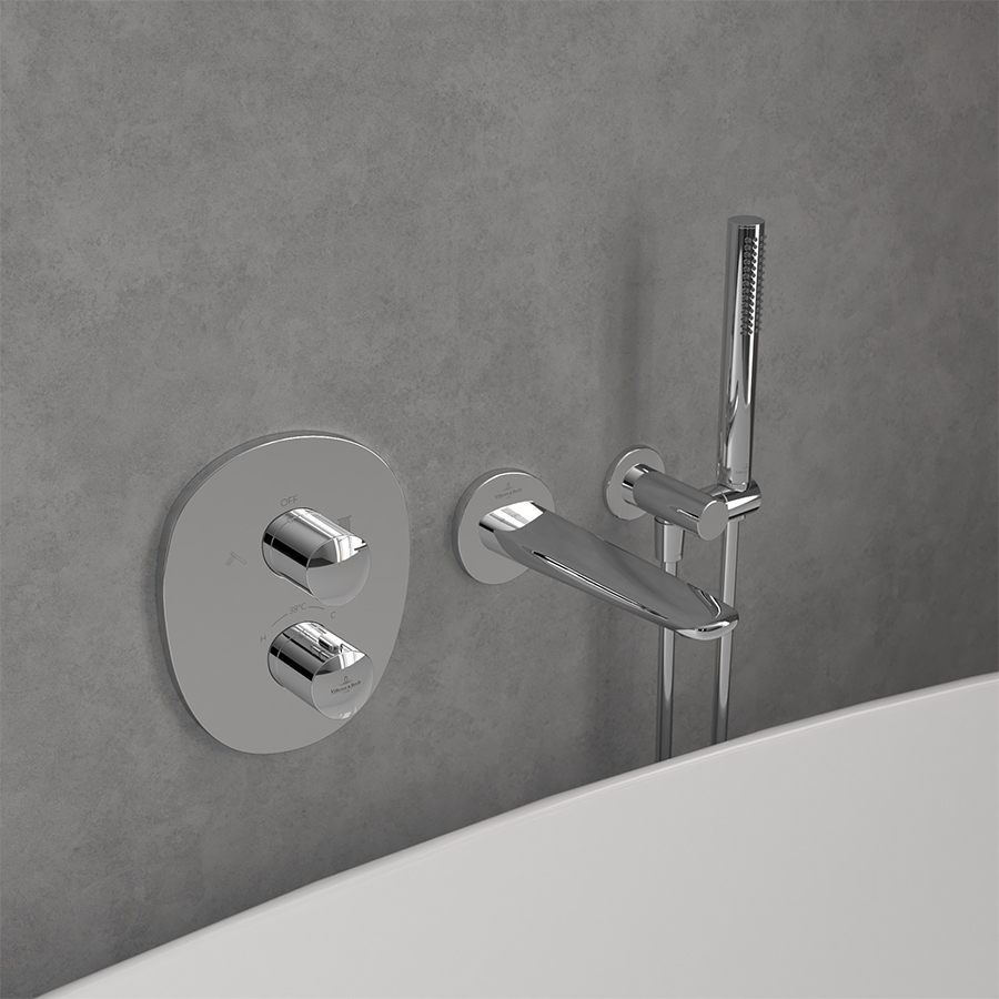 Mặt nạ điều khiển sen tắm hai chức năng gắn tường Villeroy & Boch Antao TVS11100200061